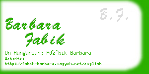 barbara fabik business card